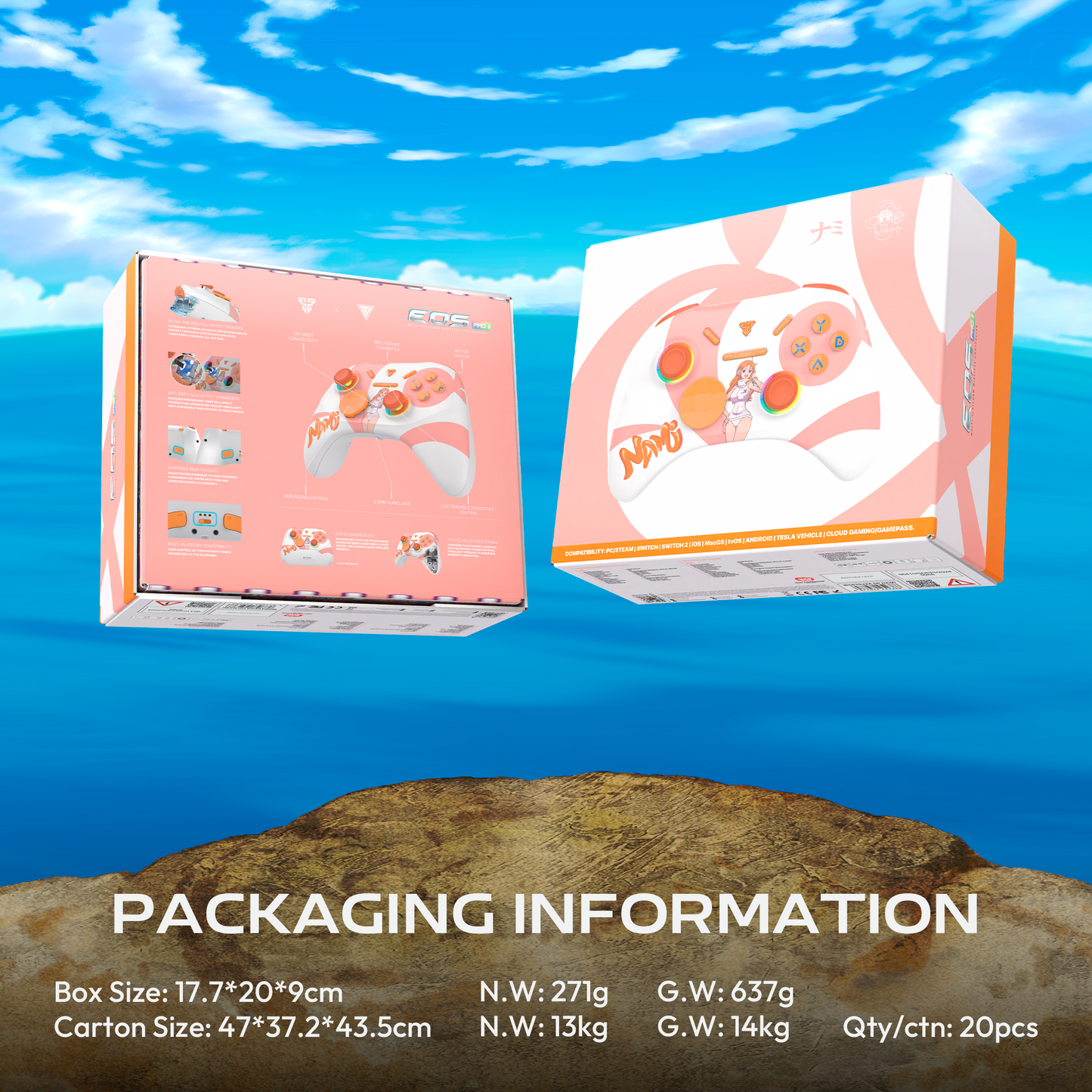 FANTECH x ONEPIECE EXCLUSIVE COLLABORATION GAMEPAD EGGHEAD EOS PRO WGP15V2A Limited Edition Nami