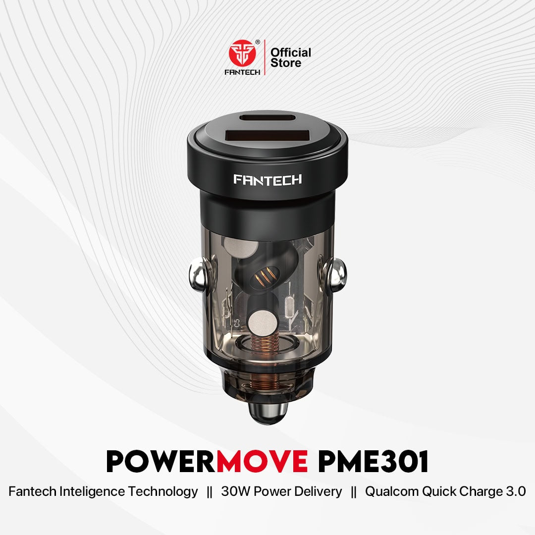 Fantech Smart Life Charger Mobil 2 Port (PD + Quick Charge) - PME301 - Fantech Indonesia