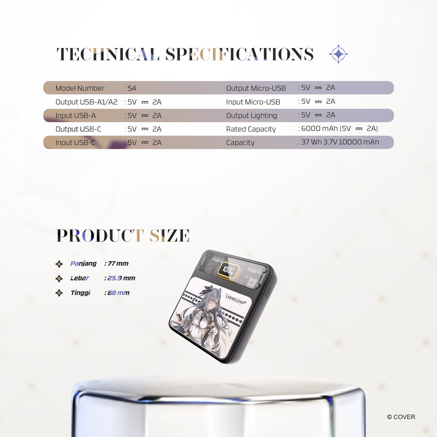 Fantech x Vestia Zeta Hololive Exclusive Limited Edition PowerBank S4