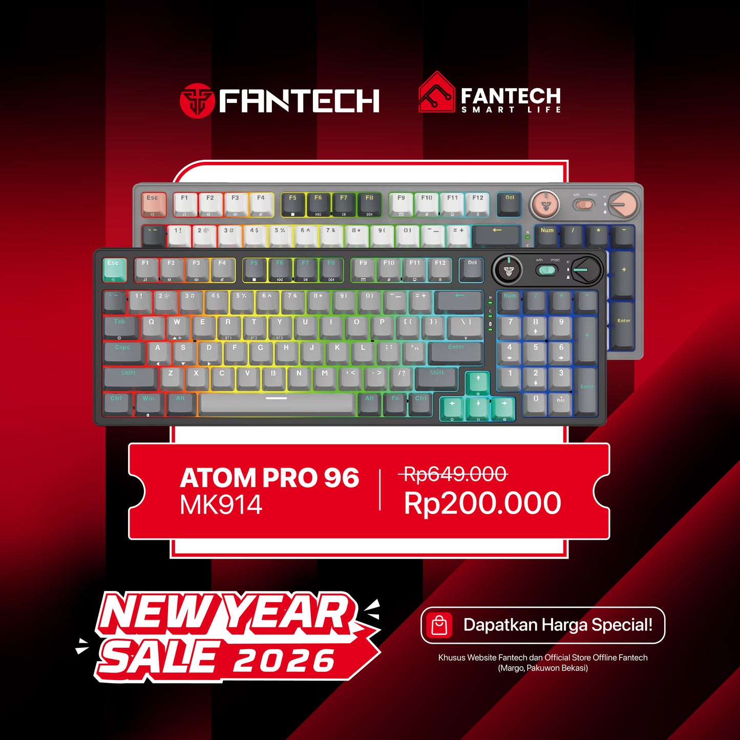 ATOM PRO SERIES Wireless Keyboard Mechanical Gaming