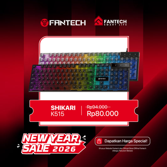 Fantech SHIKARI K515 Keycaps Transparan Keyboard Gaming RGB Membrane