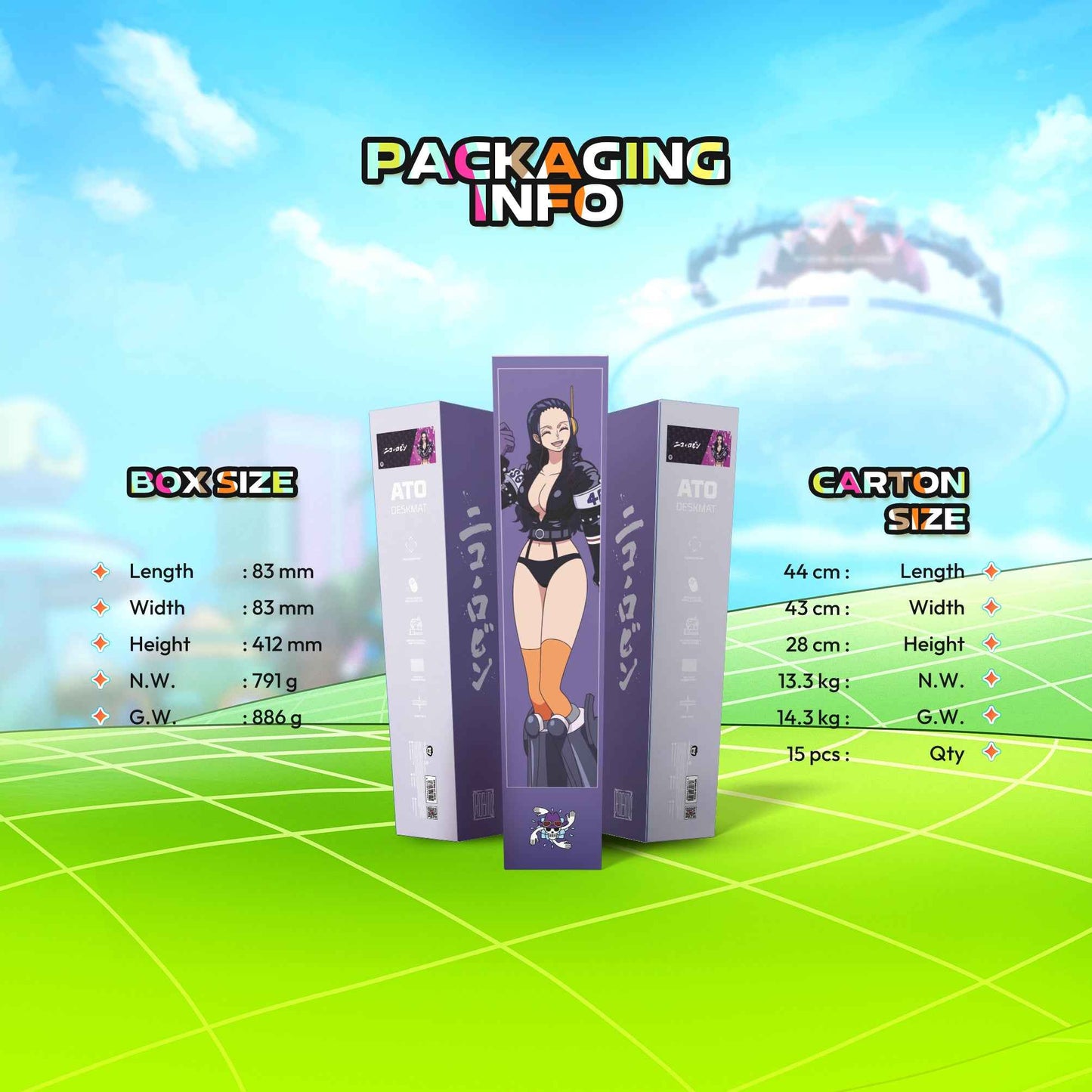 FANTECH x ONEPIECE EXCLUSIVE COLLABORATION EGGHEAD ATO MP905 DESKMAT Limited Edition Robin View