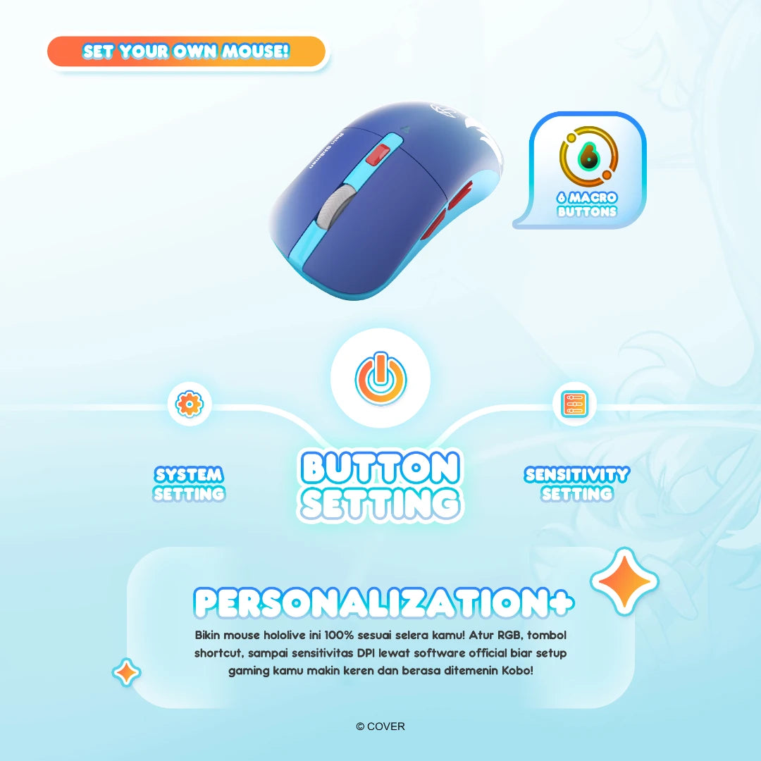 Fantech x Kobo Kanaeru Hololive Exclusive Limited Edition Mouse Gaming Wireless Kanata WG9