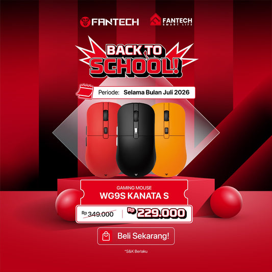 Fantech KANATA WIRELESS Mouse Gaming Nirkabel RGB Makro WG9 WG9s DPI 12.000