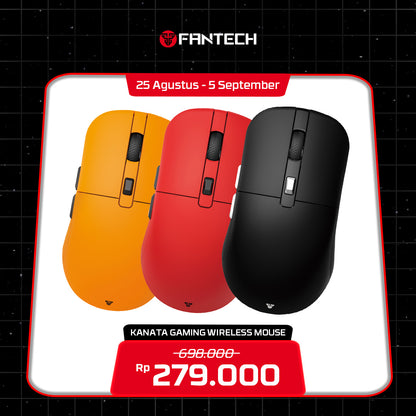 Fantech KANATA WIRELESS Mouse Gaming Nirkabel RGB Makro WG9 WG9s DPI 12.000