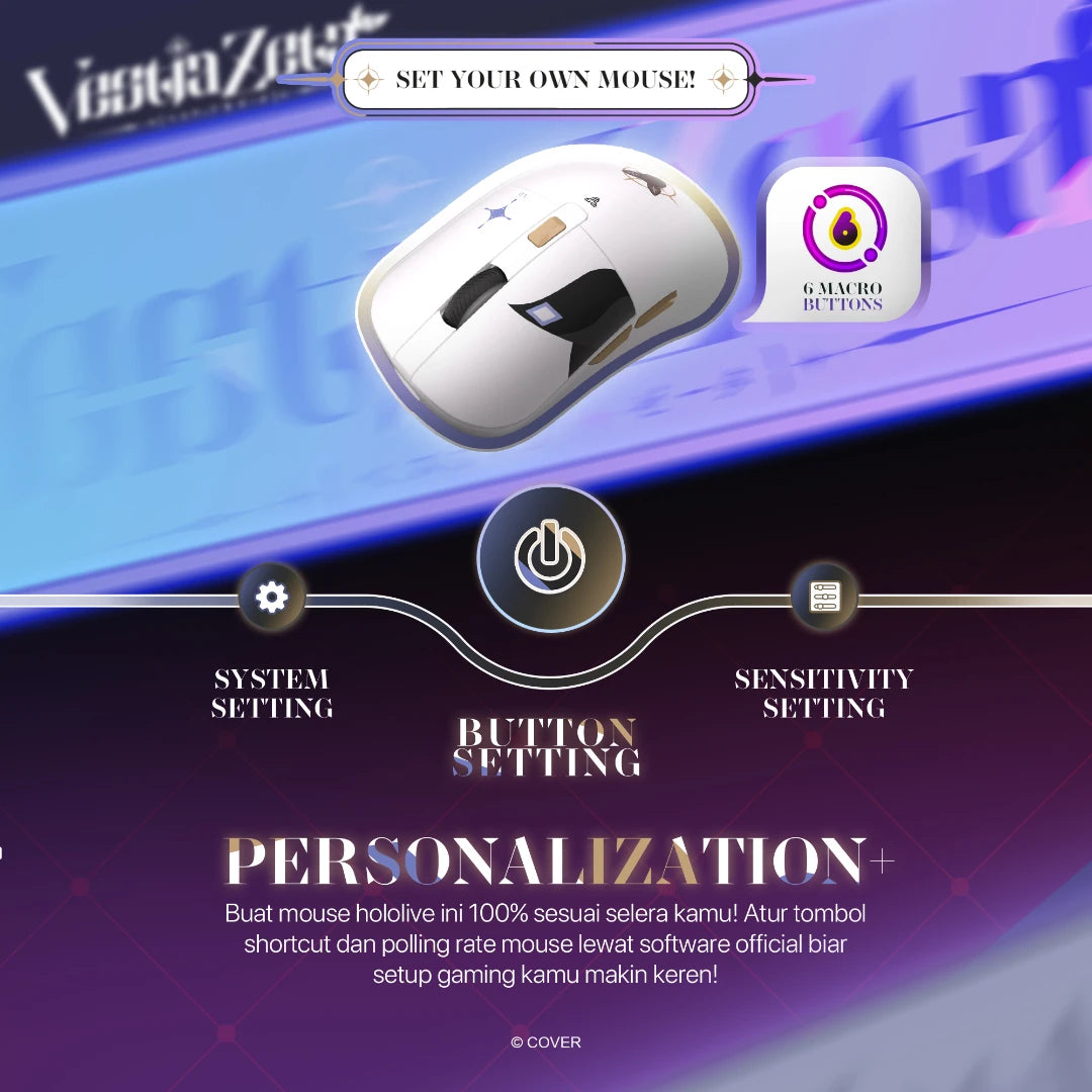 Fantech x Vestia Zeta Hololive Exclusive Limited Edition Mouse Gaming Wireless Kanata WG9