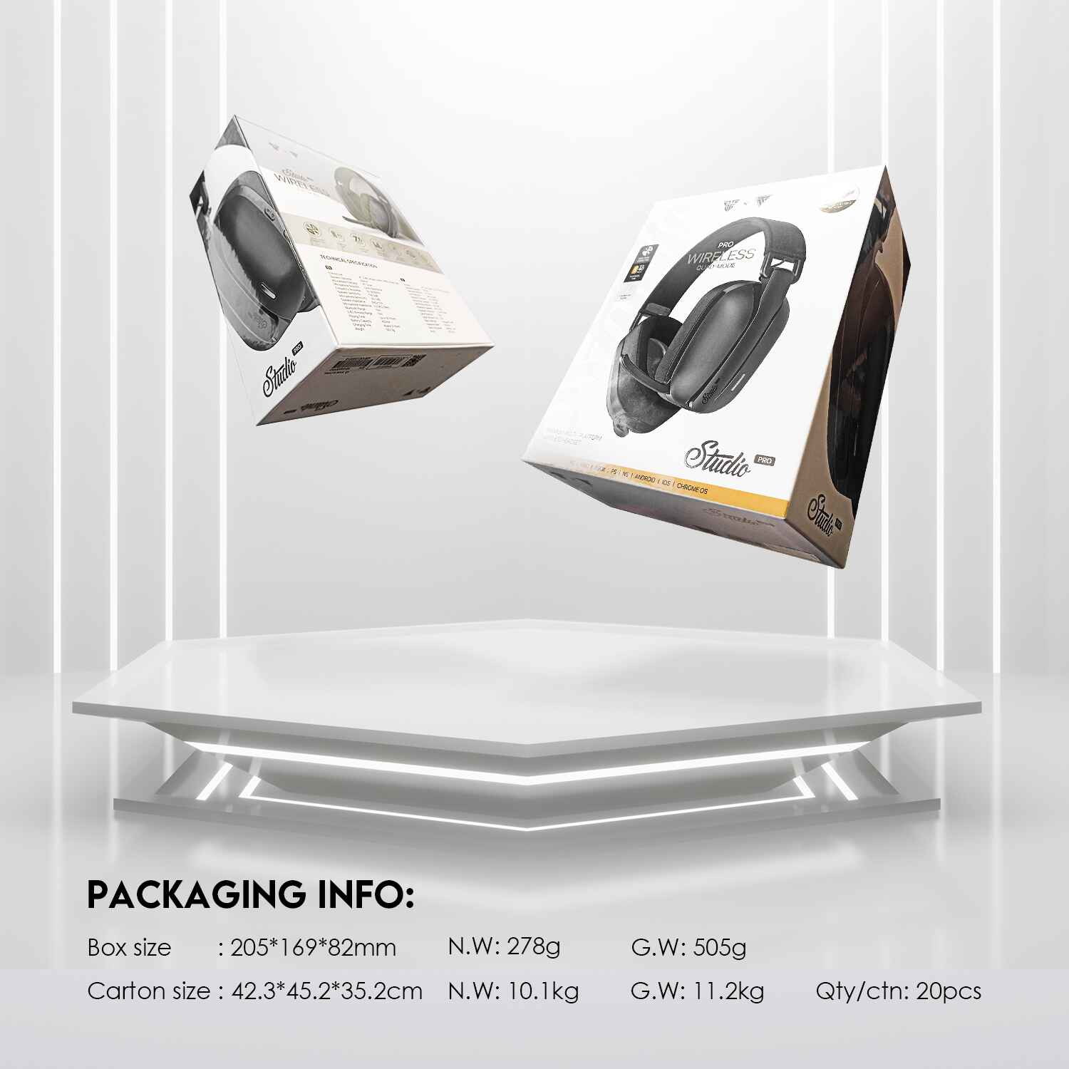 Fantech STUDIO PRO WHG03 Headset Gaming Wireless Bluetooth Virtual 7.1