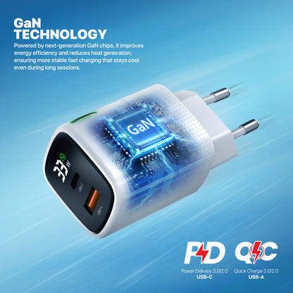 Fantech PowerPLUS PPS332 33W 2-Ports GaN Charger (PD+QC)