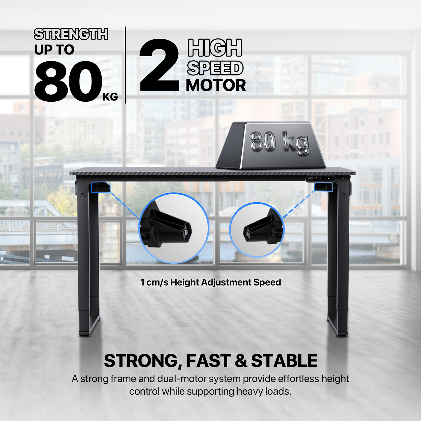 Fantech Meja Komputer Elektrik Adjustable Work Station WS514 Meja Belajar