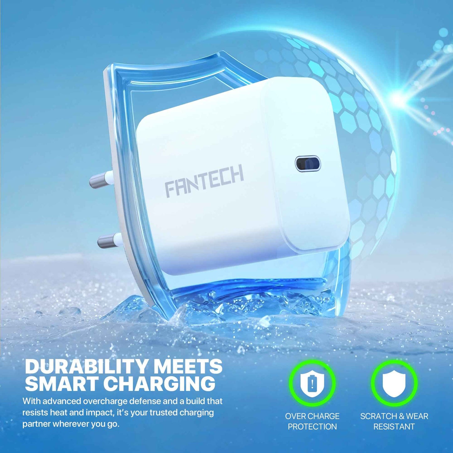 Charger Fantech PK202 Set Bundling Adaptor 20W Fast Charging Power Delivery With Braided Cable