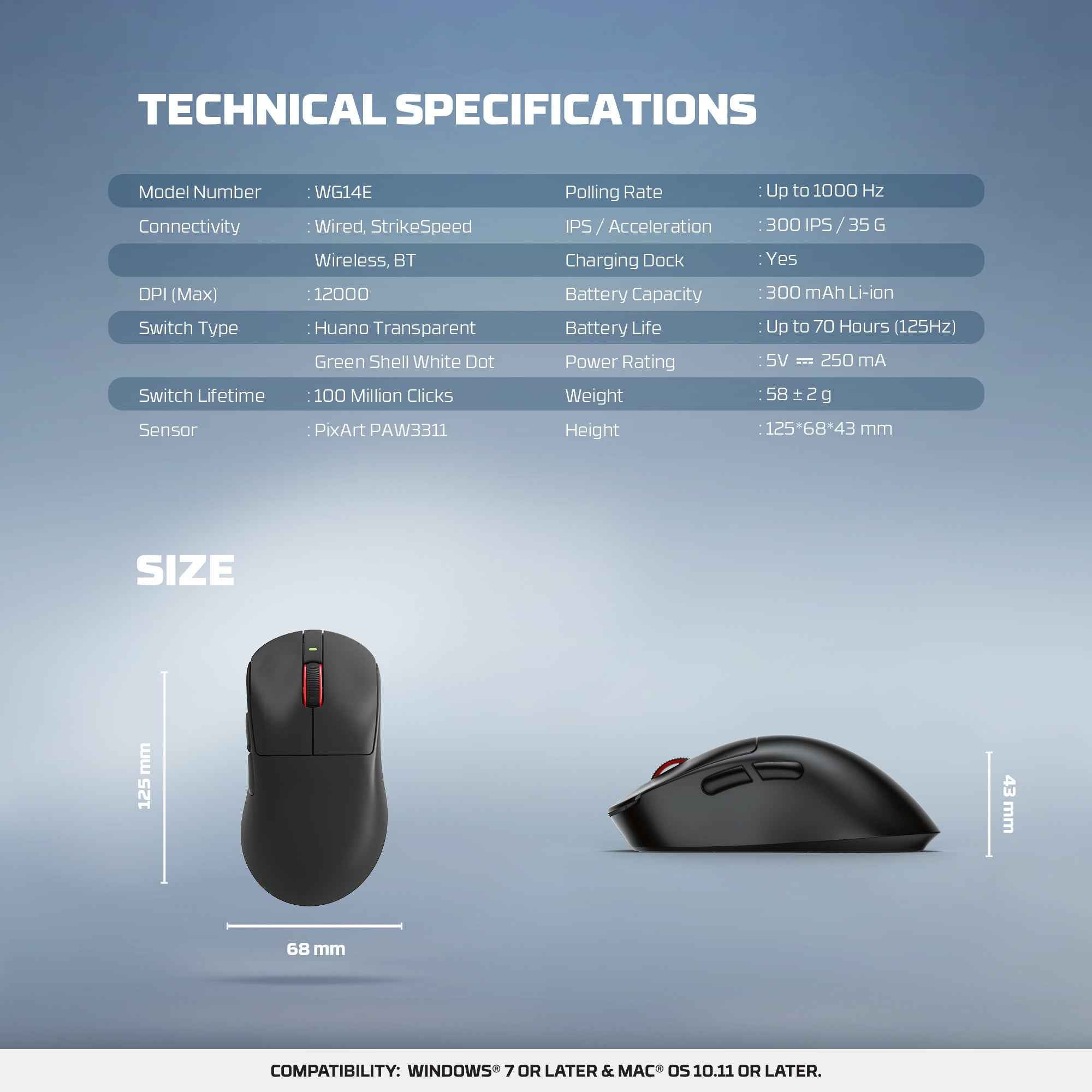 Fantech YARI E WG14E Mouse Gaming Wireless