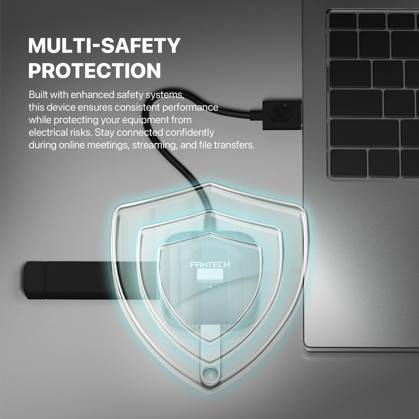 FANTECH USB Hub Fast Transfer HA2041 PORTS 2.0 High Speeds 480Mbps USB Hub Multi-Safety Protection