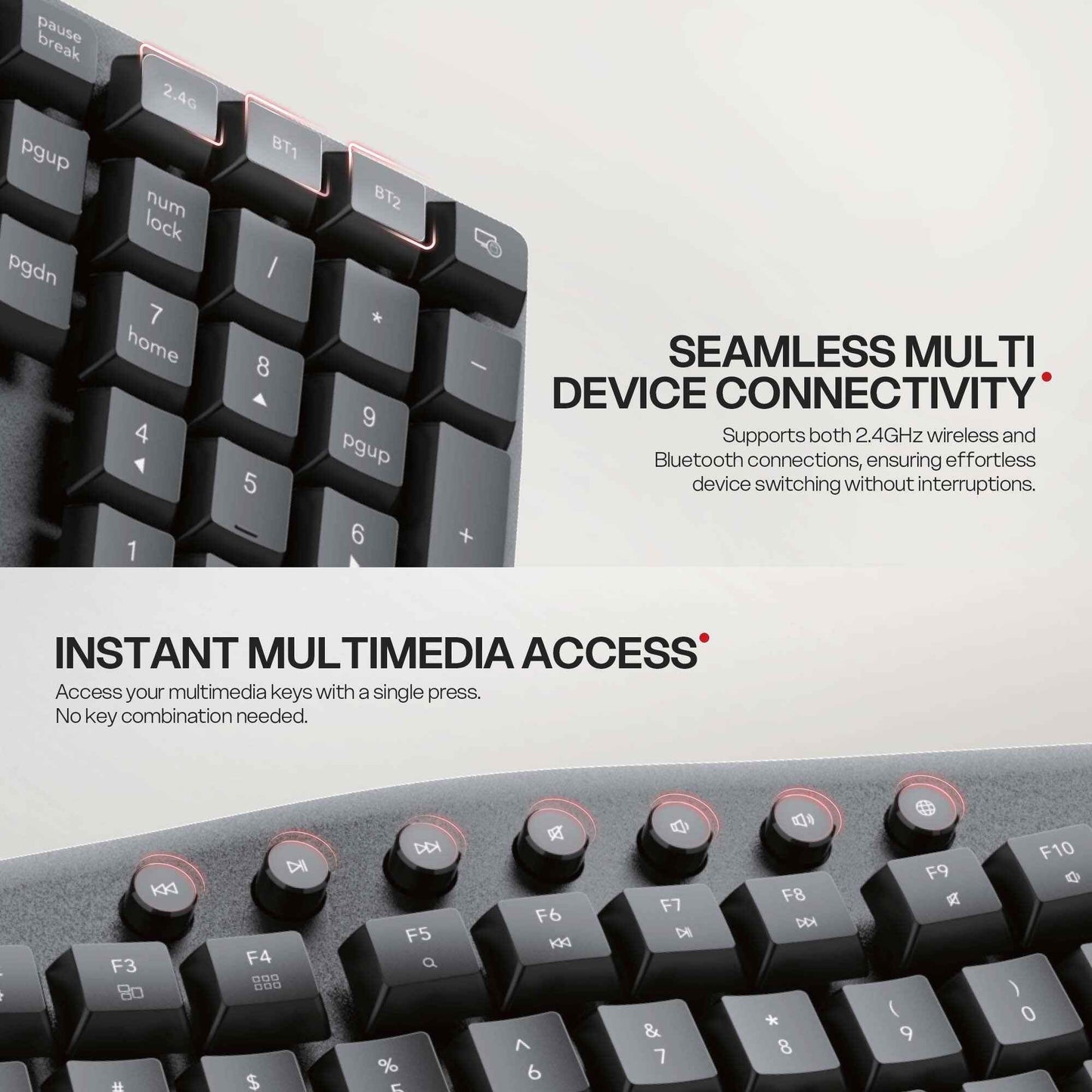 Fantech WKM71 Aera Wireless Ergonomic Keyboard and Mouse Combo