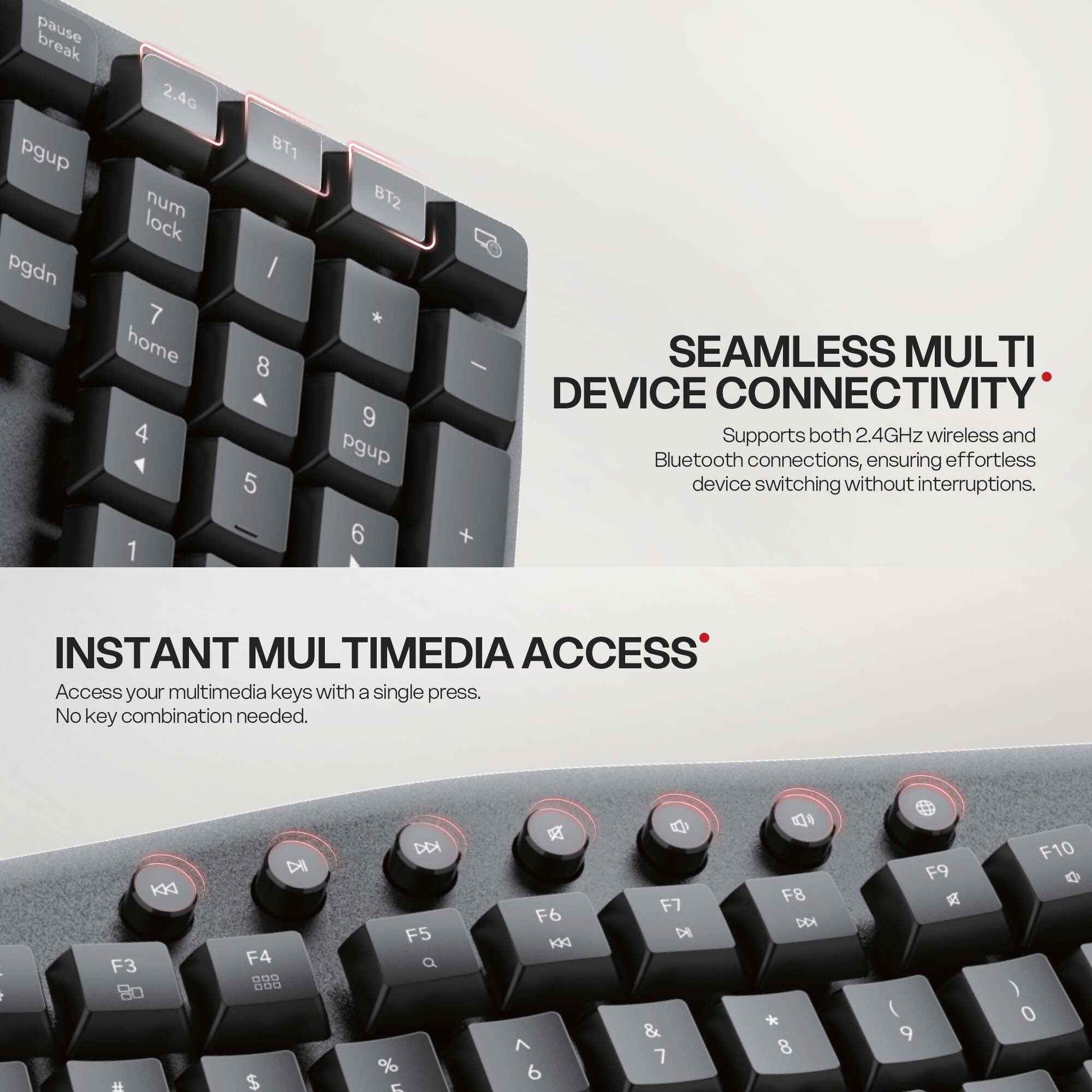 Fantech WKM71 Aera Wireless Ergonomic Keyboard and Mouse Combo