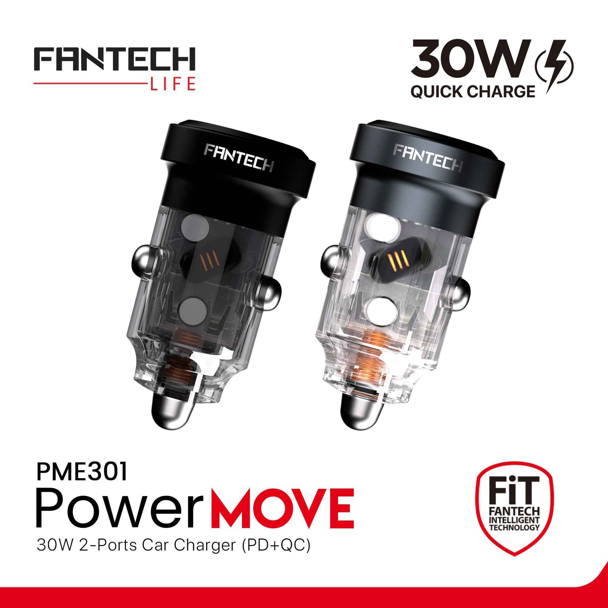 Fantech Life Car Charger Mobil USB + Type C PME301 Fast Charging