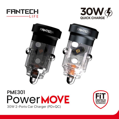 Fantech Life Car Charger Mobil USB + Type C PME301 Fast Charging