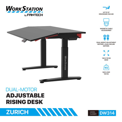 Meja Gaming & Kerja Adjustable Fantech ZURICH DW314