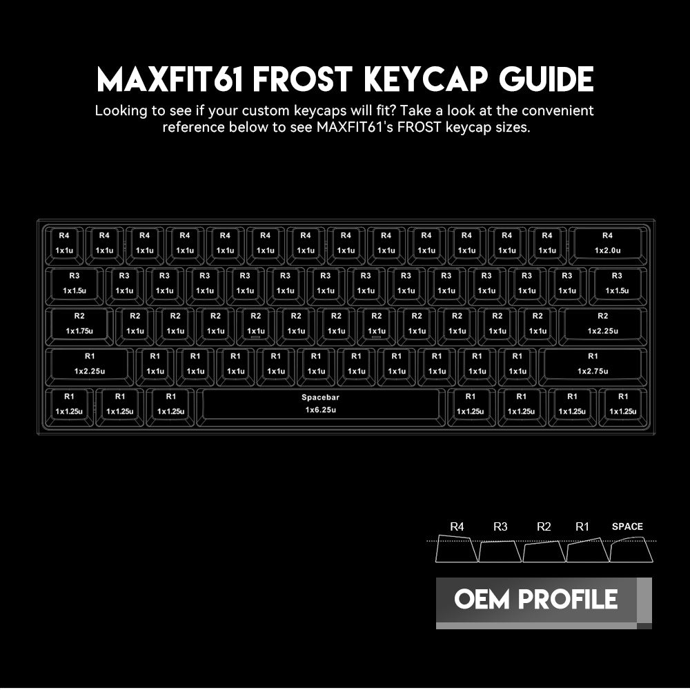 Fantech MAXFIT61 FROST Wired Keyboard Hotswap Gaming Mechanical RGB