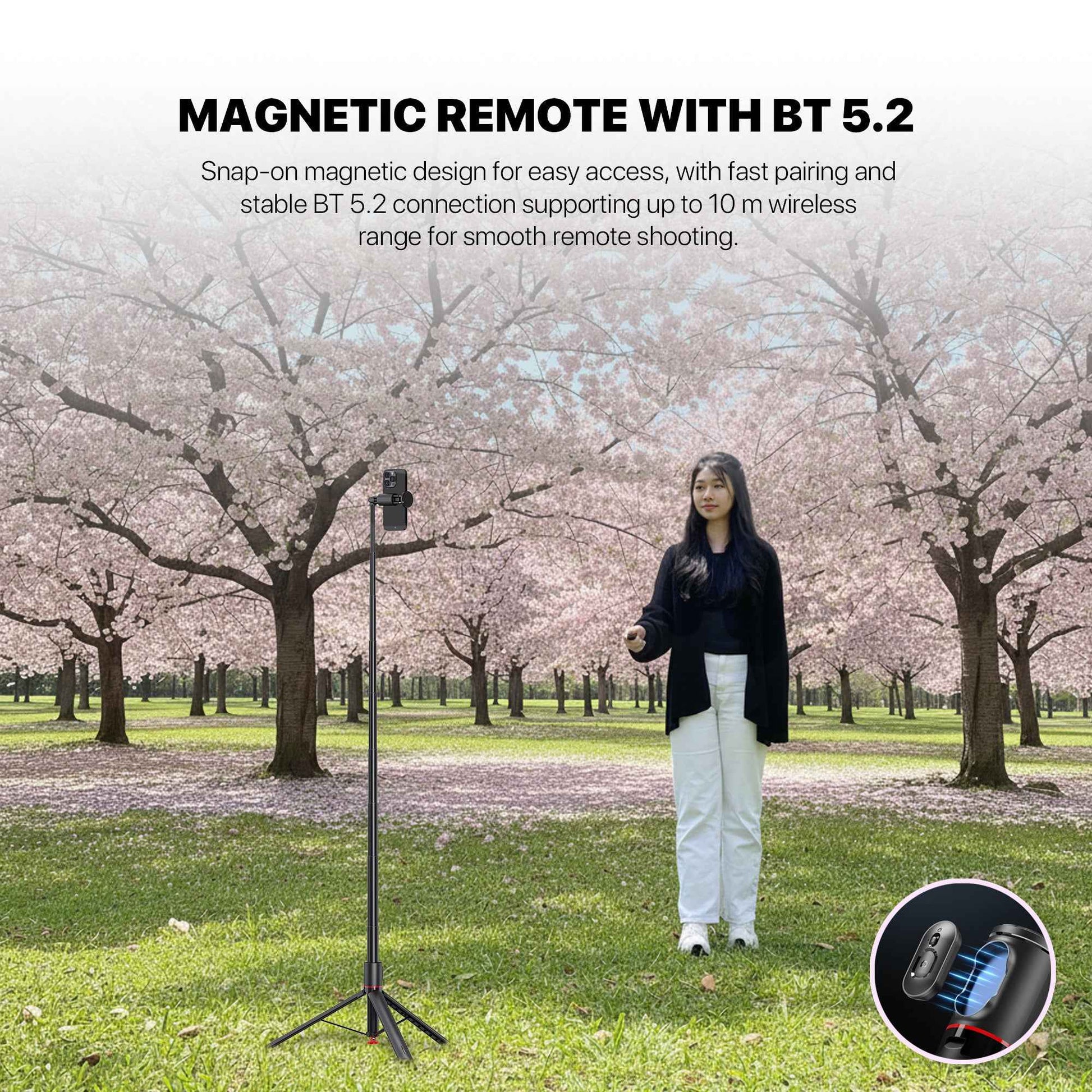 Fantech SS177 Selfie Stick Live Tripod Bluetooth Selfie 1.77m Aluminum Alloy Fill Light Rotatable 180° For Phones