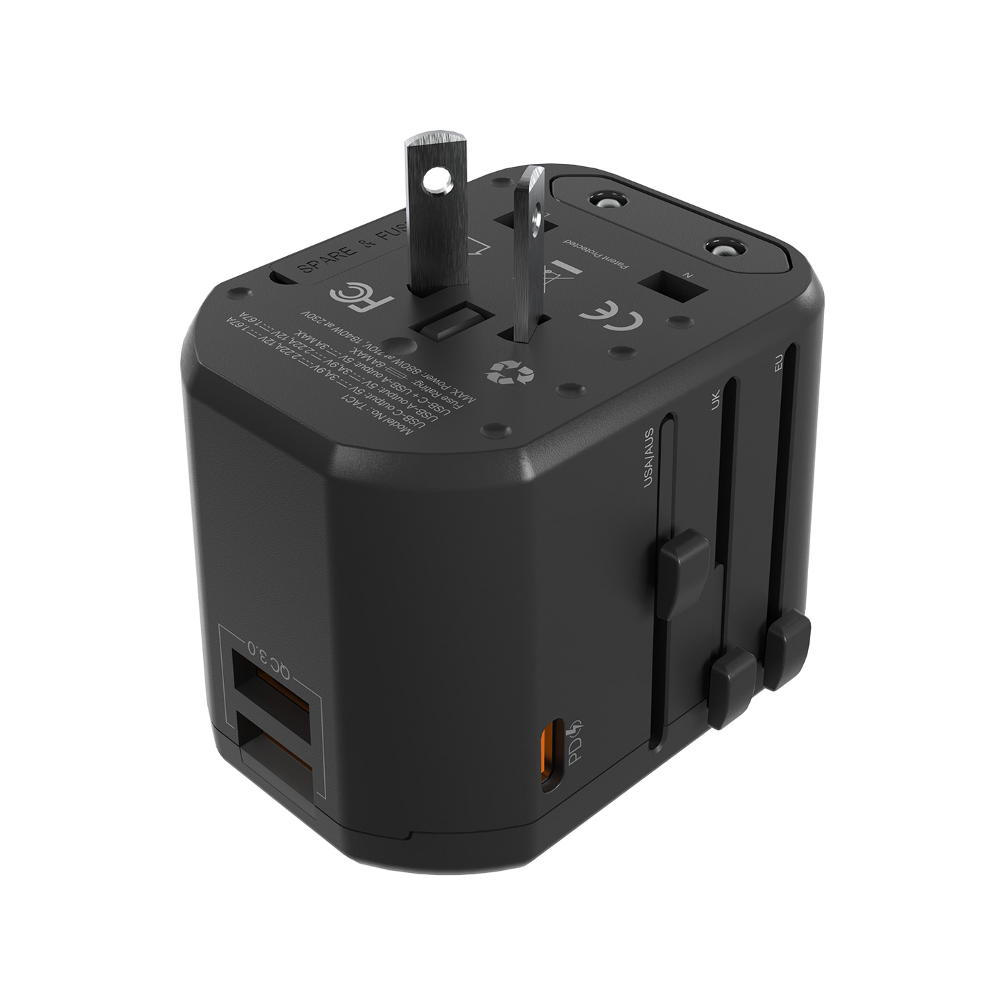 Fantech Universal Travel Adapter 3 Port (PD+QC) 20W - TAC1 - Fantech Indonesia
