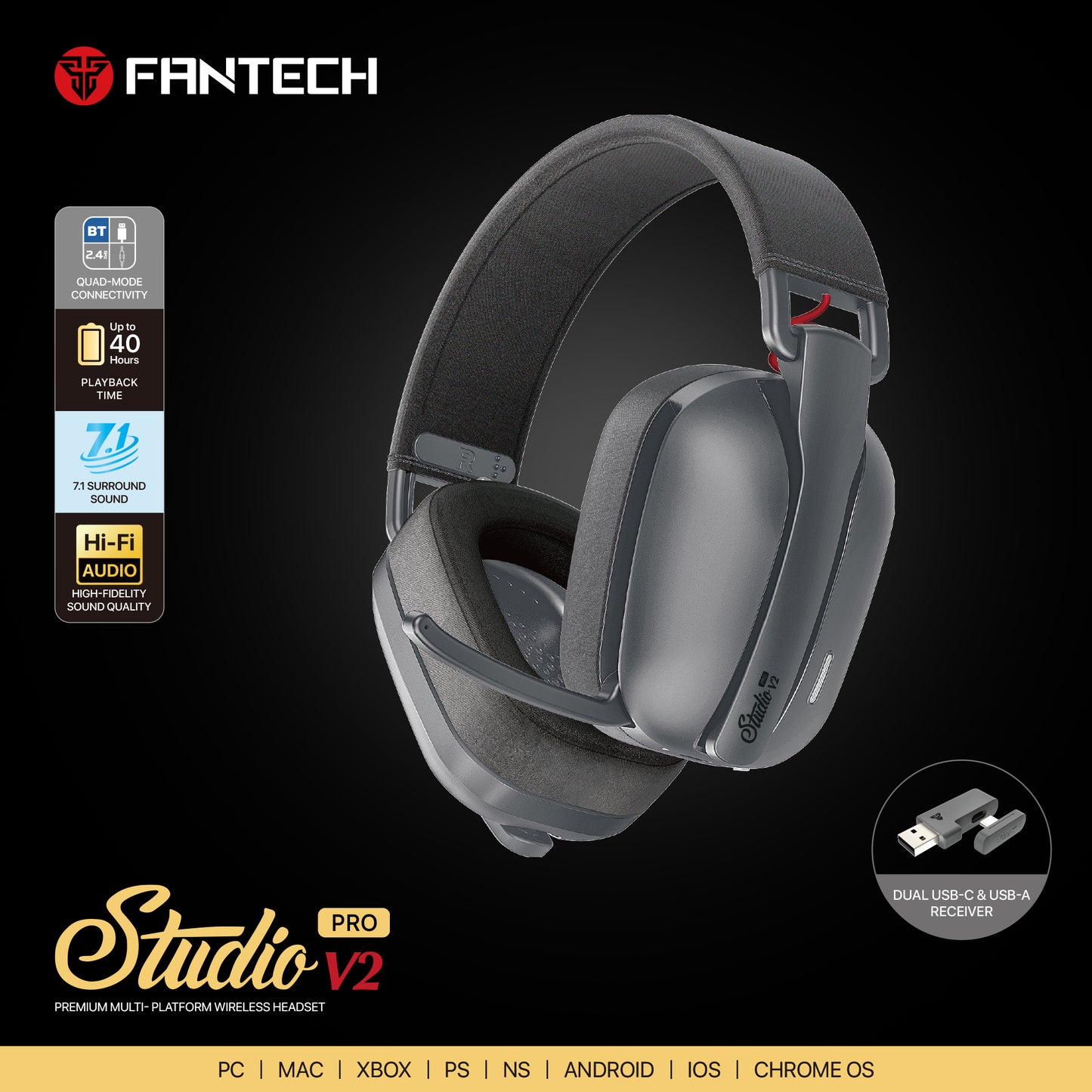 FANTECH STUDIO PRO WHG03PV2 WIRELESS HEADSET