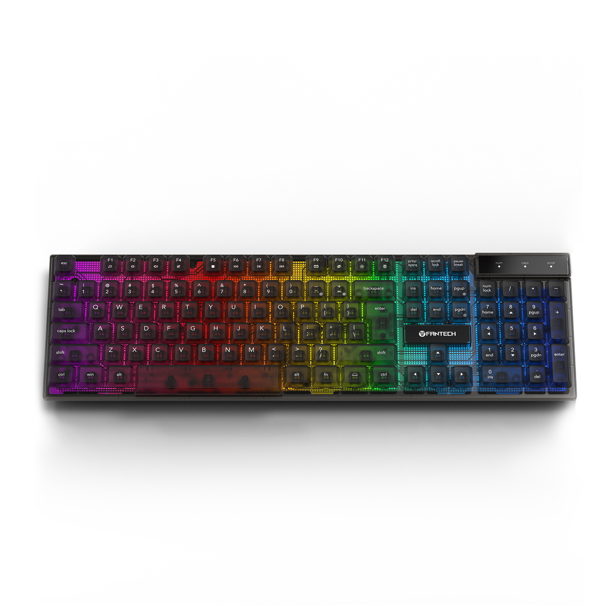 Fantech SHIKARI K515 Keycaps Transparan Keyboard Gaming RGB Membrane - Fantech Indonesia