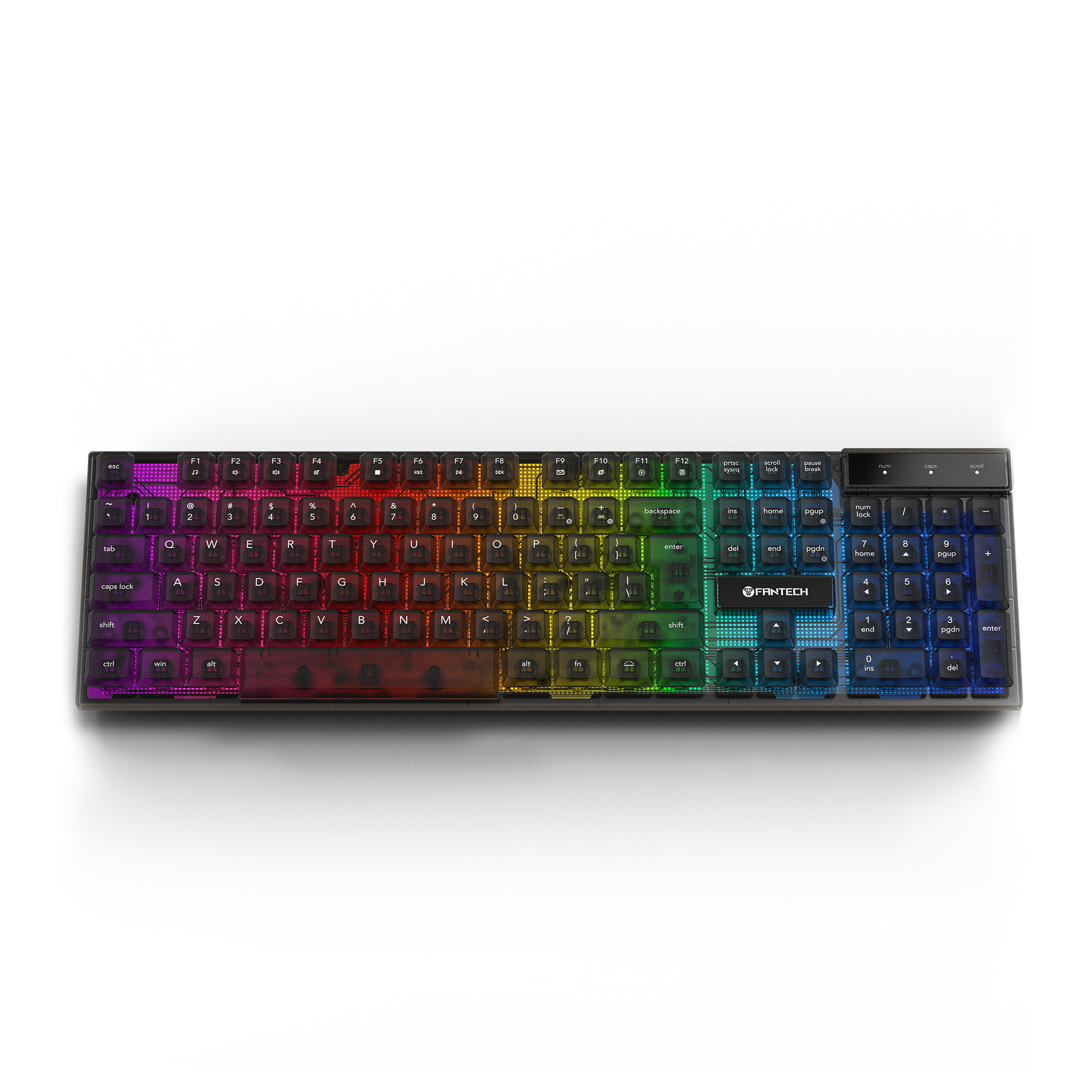 Fantech SHIKARI K515 Keycaps Transparan Keyboard Gaming RGB Membrane - Fantech Indonesia