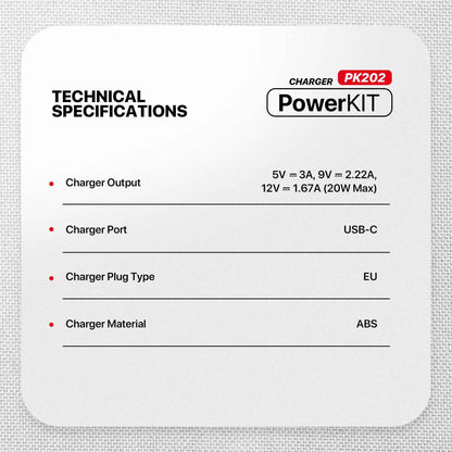 Charger Fantech PK202 Set Bundling Adaptor 20W Fast Charging Power Delivery With Braided Cable