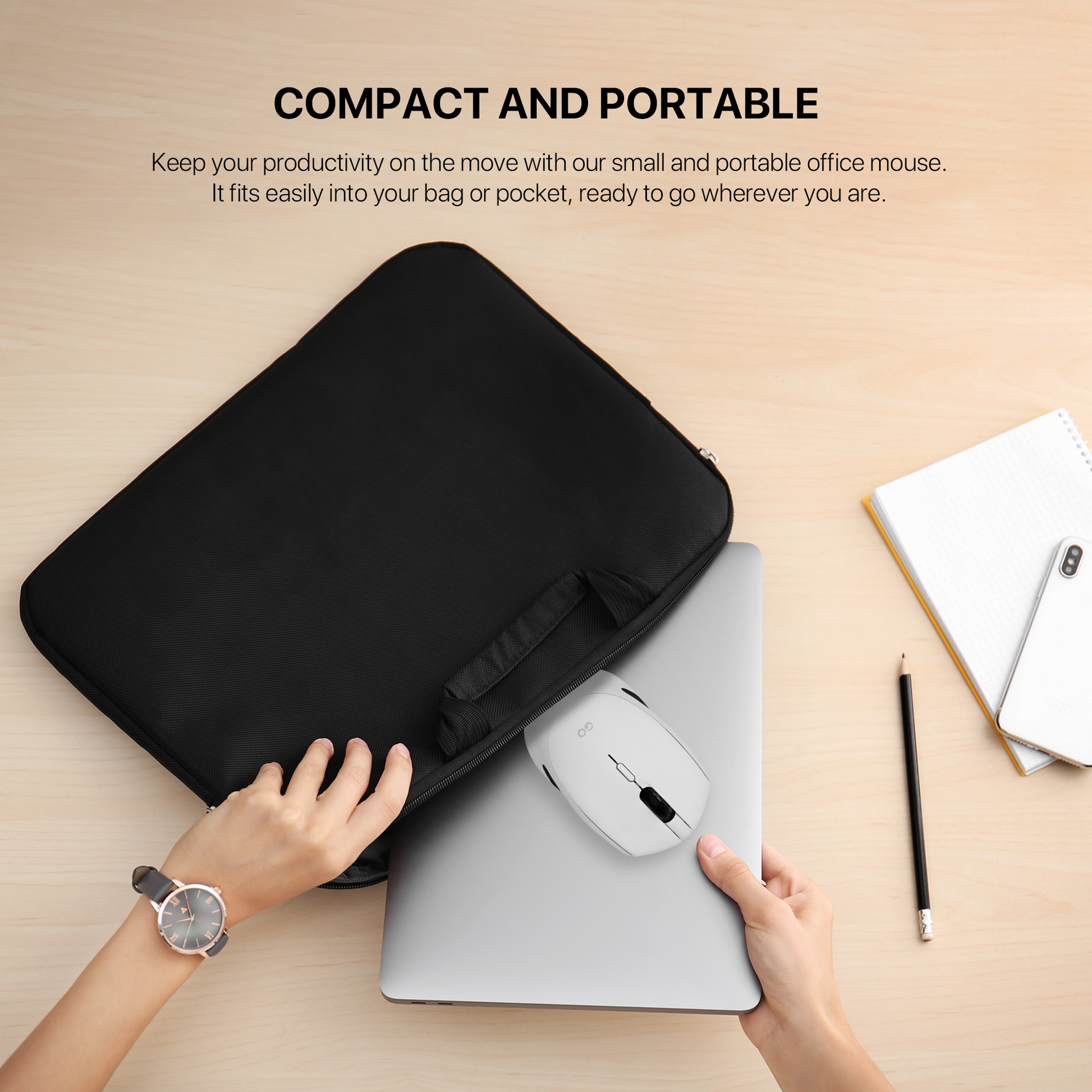 Fantech Wireless 2.4ghz + Bluetooth 5 Mouse Office Silent Click Kantor W190D Dual Mode free baterai