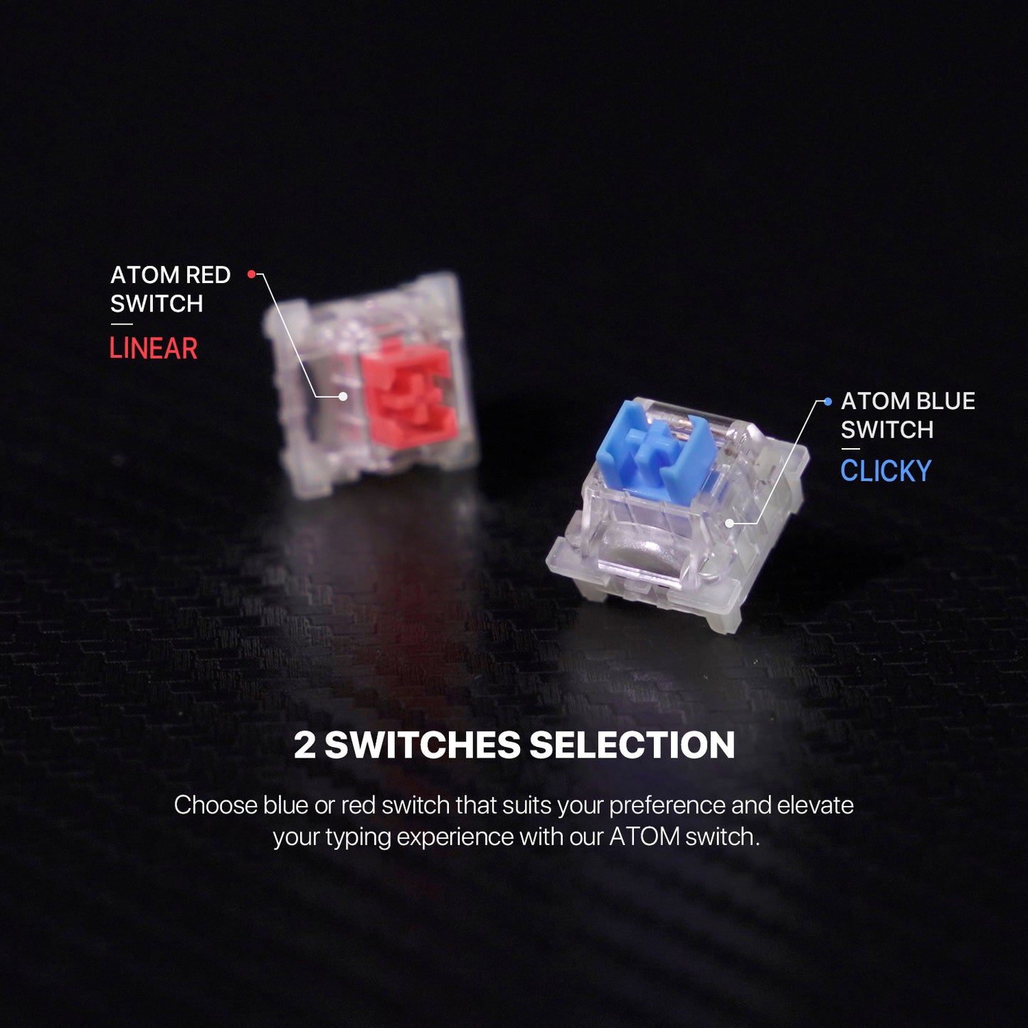 Fantech ATOM MIZU SERIES Keyboard Mechanical Gaming ATOM 63 81 96 Hotswappable 3 Pin