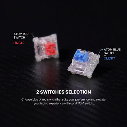 Fantech ATOM MIZU SERIES Keyboard Mechanical Gaming ATOM 63 81 96 Hotswappable 3 Pin