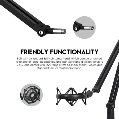 Stand Mic Meja Boom Arm Adjustable AC902S for LEVIOSA MCX01 02