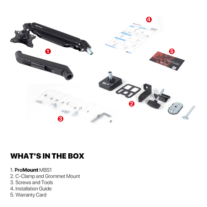 WORK STATION PRO MOUNT SINGLE ARM MBS1 MONITOR BRACKET BLACK