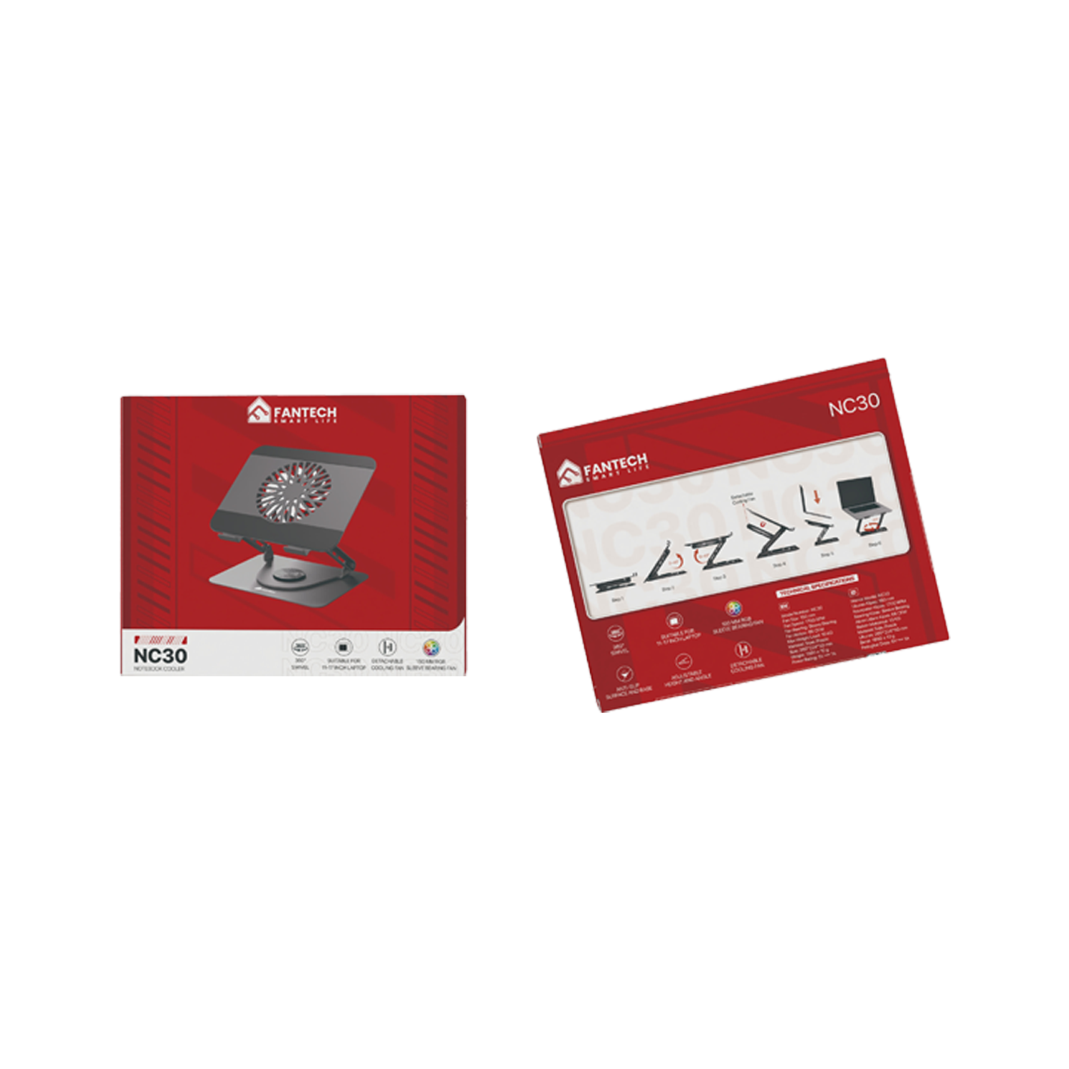Fantech Cooling Pad RGB NC30 Kipas Pendingin Laptop Cooler 5 Fan - Fantech Indonesia