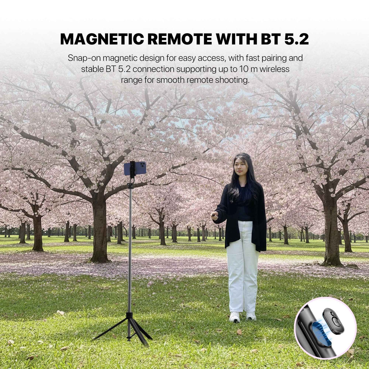 Fantech SS175 Selfie Stick Live Tripod Bluetooth Selfie 1.75m Stainless Steel Fill Light Rotatable 360° For Phones SS175