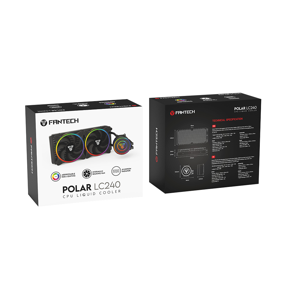 Fantech POLAR LC240 AIO Water Cooling CPU Liquid Cooler 240mm - Fantech Indonesia
