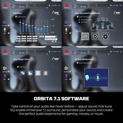 Fantech Orbita WHG07 Wireless Gaming Headset Quad Mode 7.1 Surround