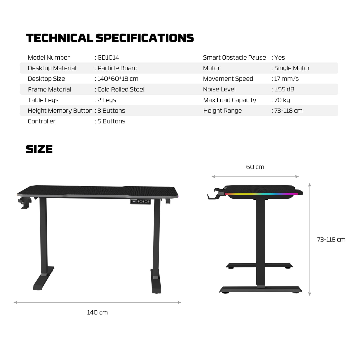 WORK STATION GD1014 Electric Adjustable Desk