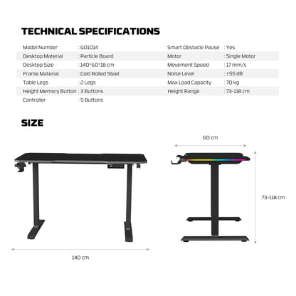 WORK STATION GD1014 Electric Adjustable Desk