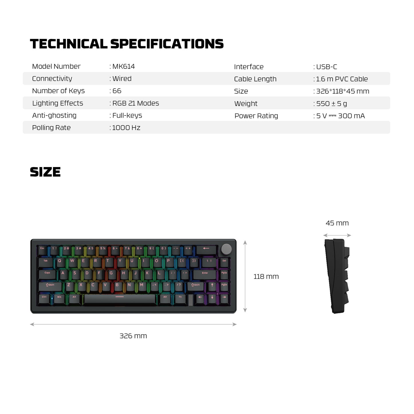 FANTECH ATOM X 66 MK614 MECHANICAL KEYBOARD