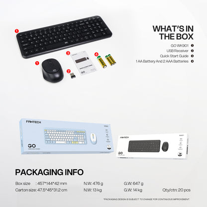 Fantech GO WK901 Combo Keyboard Mouse Wireless Ultra-Thin Silent