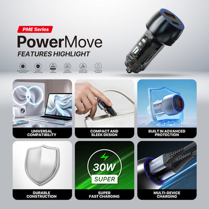 Fantech Powermove PME302 USB A + Type C 30W Super Fast Charging