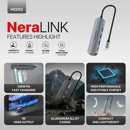 FANTECH HC052 Converter USB Hub Type C 5 in 1