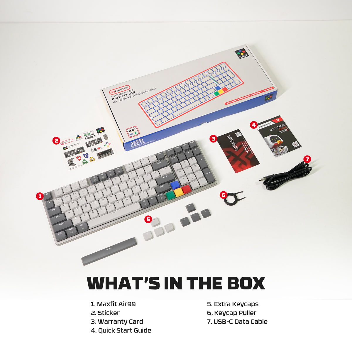 Fantech SUPER MAXFIT AIR Tri Connections Wireless Bluetooth Low Profile Keyboard Mechanical Gaming