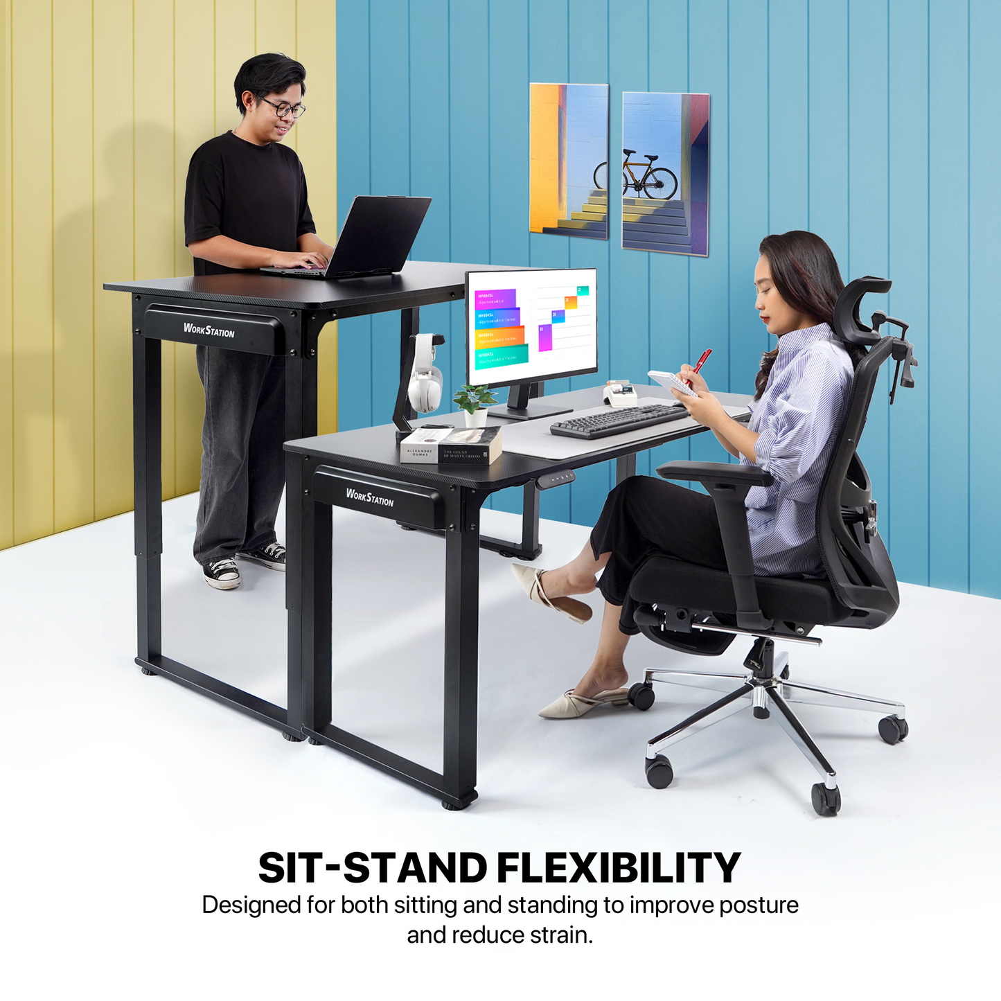 Fantech Meja Komputer Elektrik Adjustable Work Station WS514 Meja Belajar