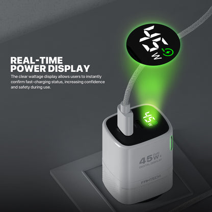 Fantech PowerPLUS PPS451 45W 2-Ports GaN Charger (PD+QC)