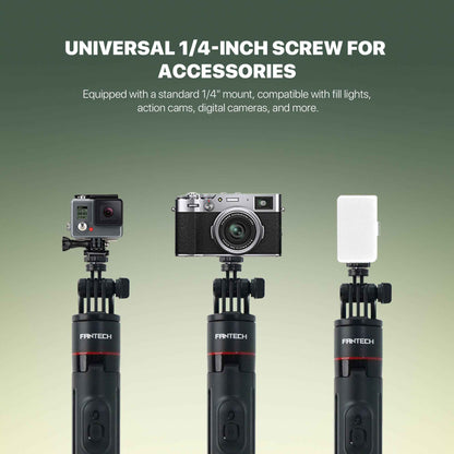 Fantech SS175 Selfie Stick Live Tripod Bluetooth Selfie 1.75m Stainless Steel Fill Light Rotatable 360° For Phones SS175