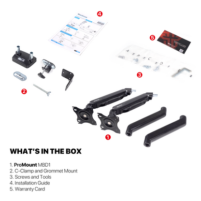 WORK STATION PRO MOUNT DUAL ARM MBD1 MONITOR BRACKET BLACK