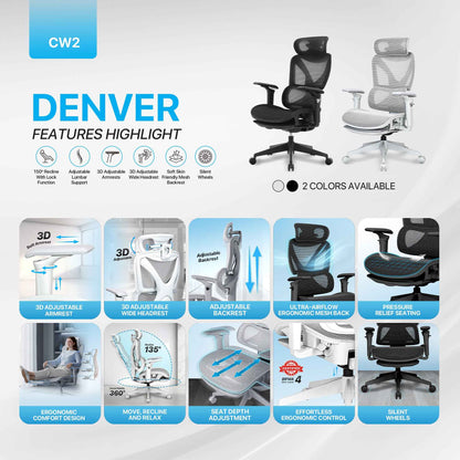FANTECH OFFICE CHAIR CW2 KURSI KANTOR ERGONOMIS KURSI KERJA DENGAN LUMBAR SUPPORT