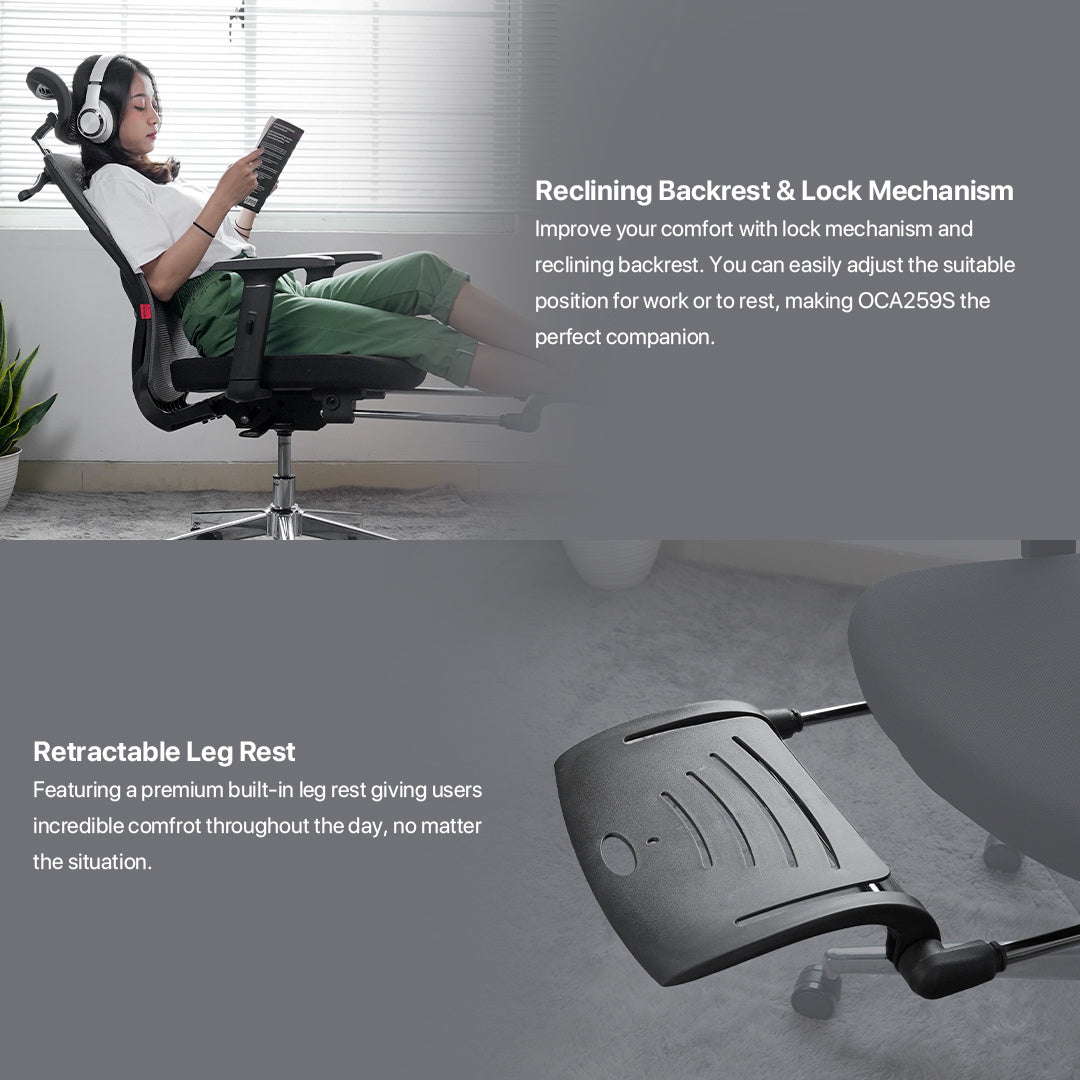 Fantech Kursi Kantor Kerja Jaring Premium Office Chair OCA259S